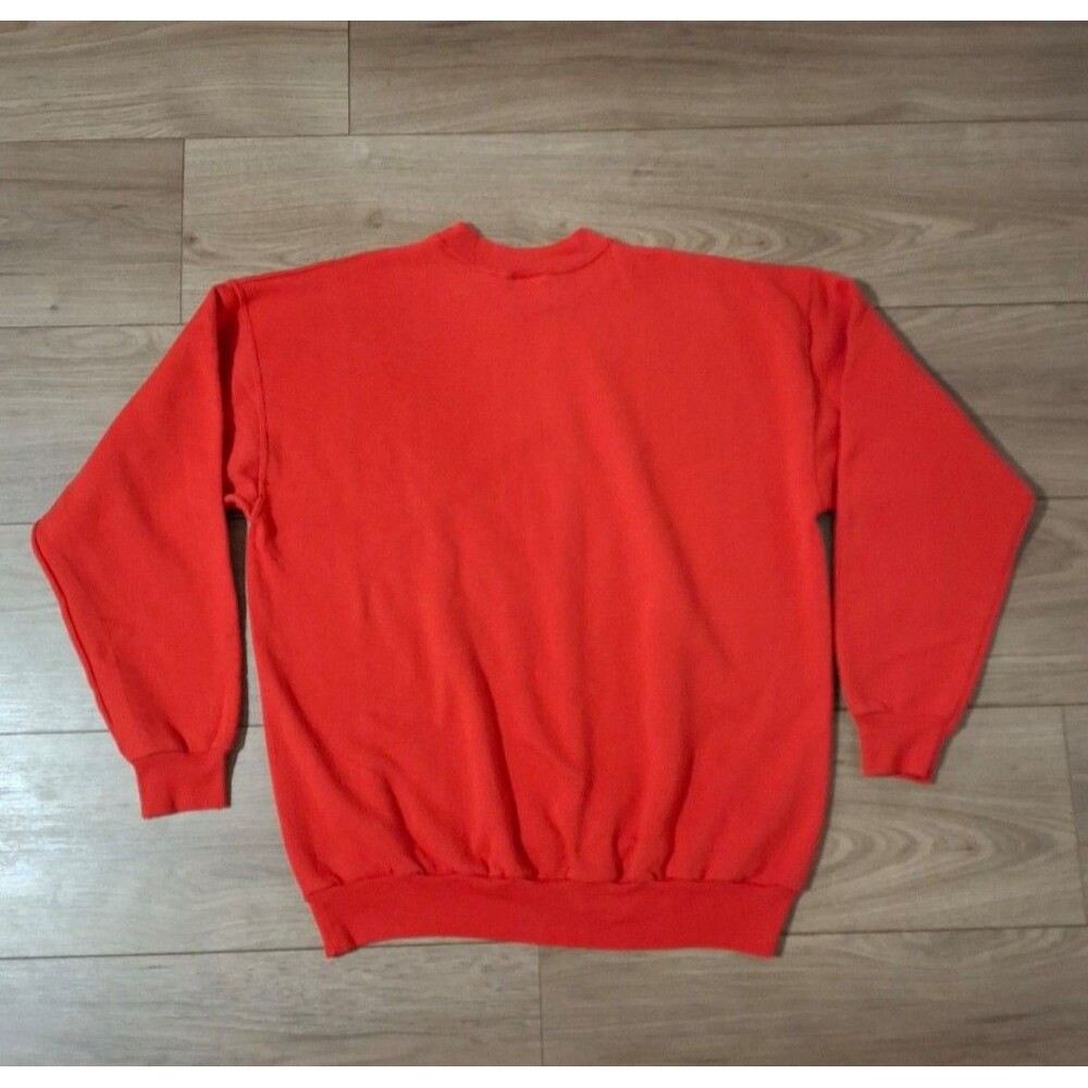 Vintage 80s Hanes Comfortblend Christmas Crewneck Sweatshirt Unisex Large Red - Picture 3 of 5